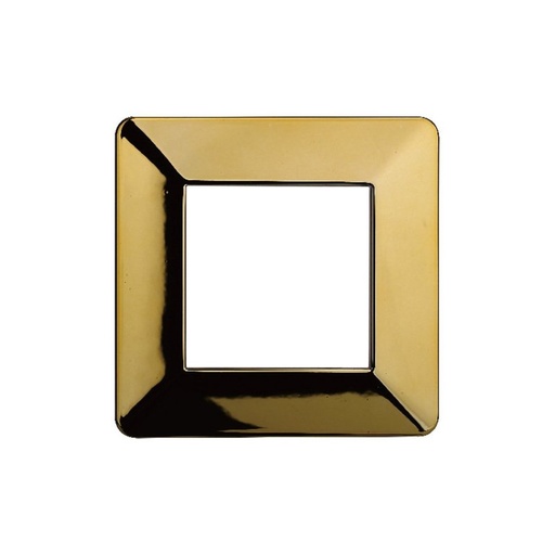[EV83212] ETTROIT Placca Plastica Serie Starlight 2P Colore Oro Lucido Compatibile Con Vimar Plana