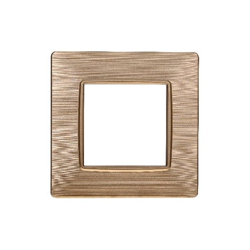 [EV85211] ETTROIT Placca Plastica Serie Starlight 2P Colore Oro Satinato Compatibile Con Vimar Plana