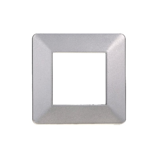 [EV83206] ETTROIT Placca Plastica Serie Starlight 2P Colore Silver Compatibile Con Vimar Plana