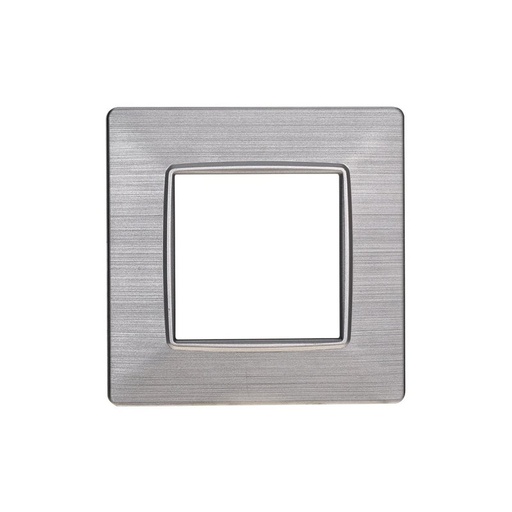 [EV85215] ETTROIT Placca Plastica Serie Starlight 2P Colore Silver Satinato Compatibile Con Vimar Plana