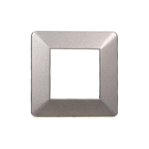 [EV83208] ETTROIT Placca Plastica Serie Starlight 2P Colore Titanio Compatibile Con Vimar Plana