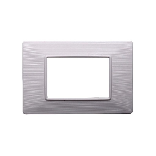 [EV85301] ETTROIT Placca Plastica Serie Starlight 3P Colore Bianco Satinato Compatibile Con Vimar Plana