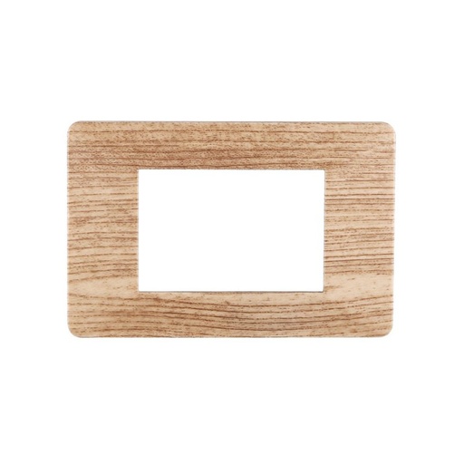 [EV83304] ETTROIT Placca Plastica Serie Starlight 3P Colore Legno Chiaro Compatibile Con Vimar Plana