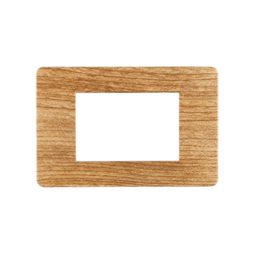 [EV83305] ETTROIT Placca Plastica Serie Starlight 3P Colore Legno Scuro Compatibile Con Vimar Plana