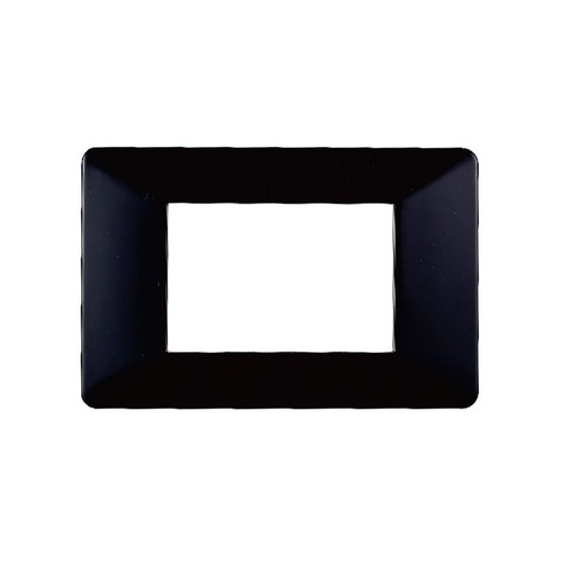 [EV83302] ETTROIT Placca Plastica Serie Starlight 3P Colore Nero Compatibile Con Vimar Plana