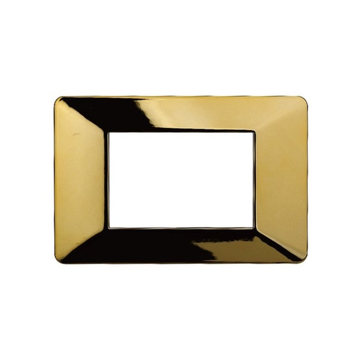 [EV83312] ETTROIT Placca Plastica Serie Starlight 3P Colore Oro Lucido Compatibile Con Vimar Plana