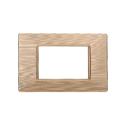 [EV85311] ETTROIT Placca Plastica Serie Starlight 3P Colore Oro Satinato Compatibile Con Vimar Plana