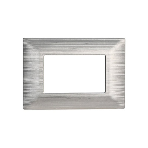 [EV85315] ETTROIT Placca Plastica Serie Starlight 3P Colore Silver Satinato Compatibile Con Vimar Plana