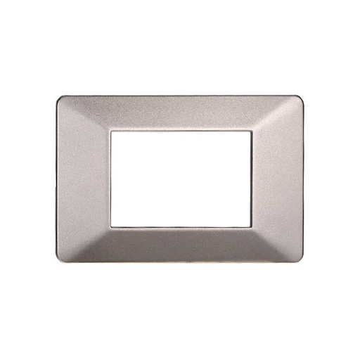 [EV83308] Placca Plastica Serie Starlight 3P Colore Titanio Compatibile Con Vimar Plana