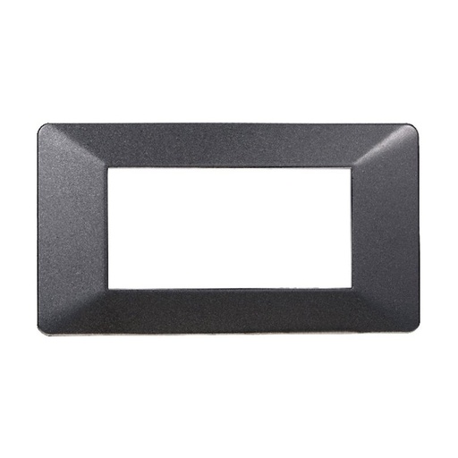 [EV83407] ETTROIT Placca Plastica Serie Starlight 4P Colore Acciaio Scuro Compatibile Con Vimar Plana