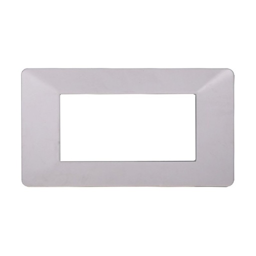 [EV83401] ETTROIT Placca Plastica Serie Starlight 4P Colore Bianco Compatibile Con Vimar Plana