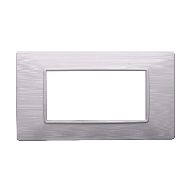 Placca Plastica ETTROIT Serie Starlight 4 Posti/Moduli 504, Serie Satinato Compatibile Con Vimar Plana, 5 Colori Disponibili
