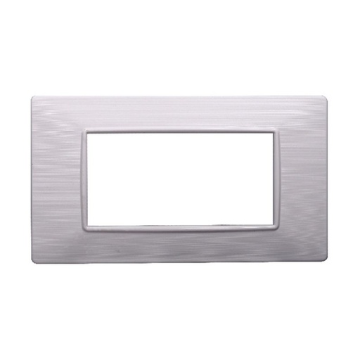 [EV85401] ETTROIT Placca Plastica Serie Starlight 4P Colore Bianco Satinato Compatibile Con Vimar Plana