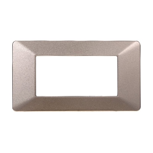 [EV83410] ETTROIT Placca Plastica Serie Starlight 4P Colore Bronzo Compatibile Con Vimar Plana