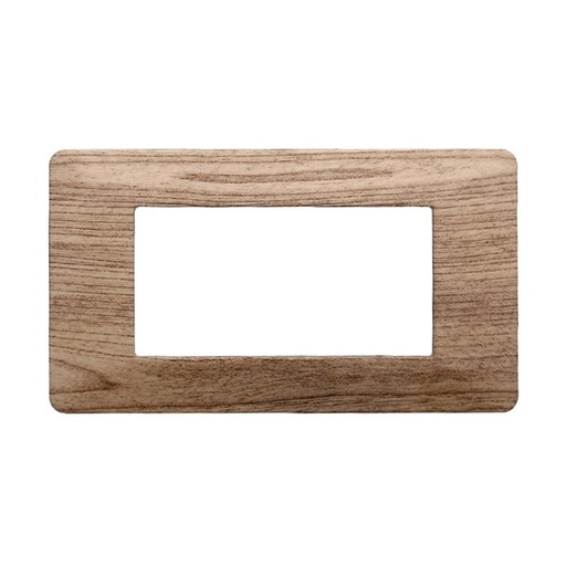 [EV83404] ETTROIT Placca Plastica Serie Starlight 4P Colore Legno Chiaro Compatibile Con Vimar Plana