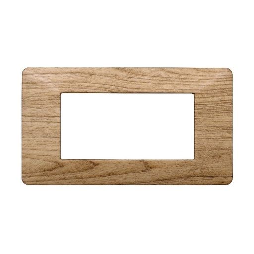[EV83405] Placca Plastica Serie Starlight 4P Colore Legno Scuro Compatibile Con Vimar Plana