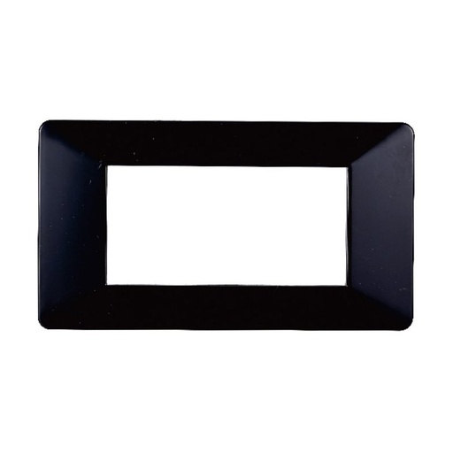 [EV83402] ETTROIT Placca Plastica Serie Starlight 4P Colore Nero Compatibile Con Vimar Plana