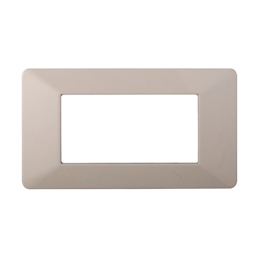 [EV83409] Placca Plastica Serie Starlight 4P Colore Sabbia Compatibile Con Vimar Plana