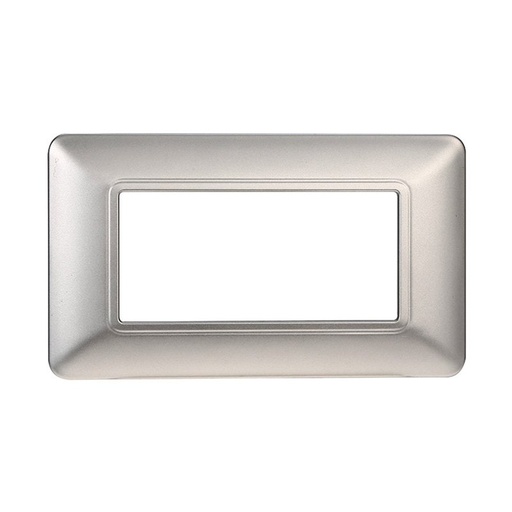 [EV83406] ETTROIT Placca Plastica Serie Starlight 4P Colore Silver Compatibile Con Vimar Plana