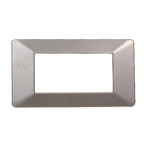 [EV83408] ETTROIT Placca Plastica Serie Starlight 4P Colore Titanio Compatibile Con Vimar Plana