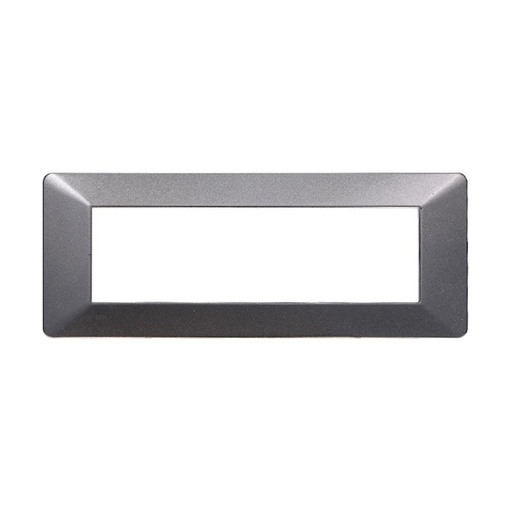 [EV83707] ETTROIT Placca Plastica Serie Starlight 7P Colore Acciaio Scuro Compatibile Con Vimar Plana
