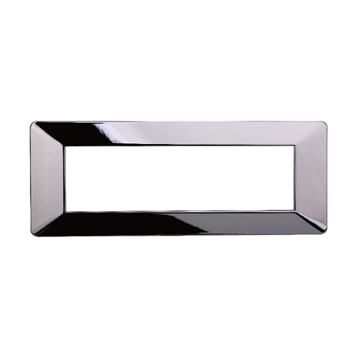[EV83713] ETTROIT Placca Plastica Serie Starlight 7P Colore Cromato Lucido Compatibile Con Vimar Plana