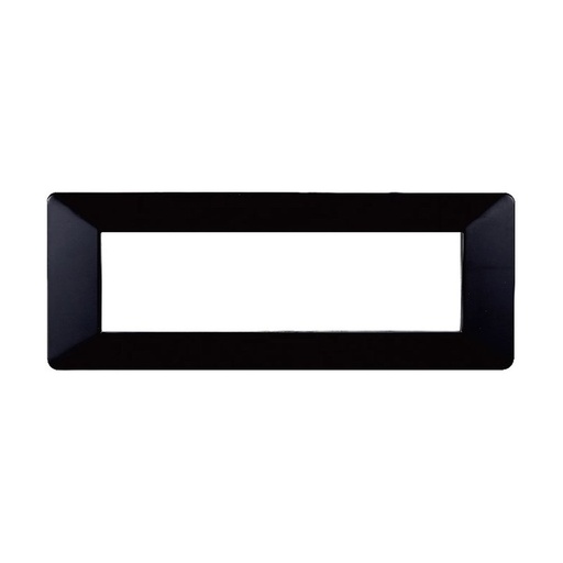 [EV83702] ETTROIT Placca Plastica Serie Starlight 7P Colore Nero Compatibile Con Vimar Plana