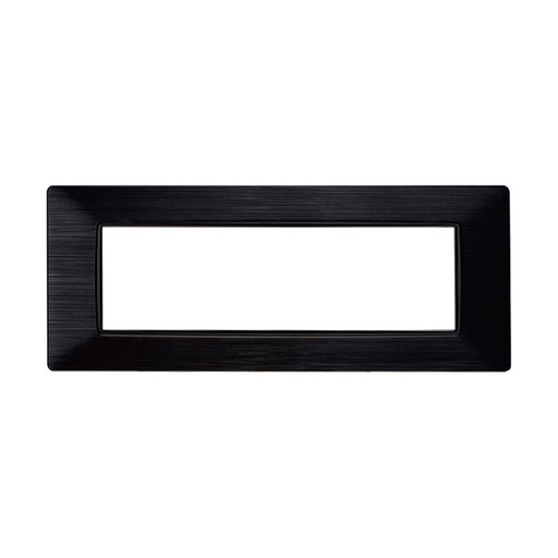 [EV85614] ETTROIT Placca Plastica Serie Starlight 7P Colore Nero Satinato Compatibile Con Vimar Plana