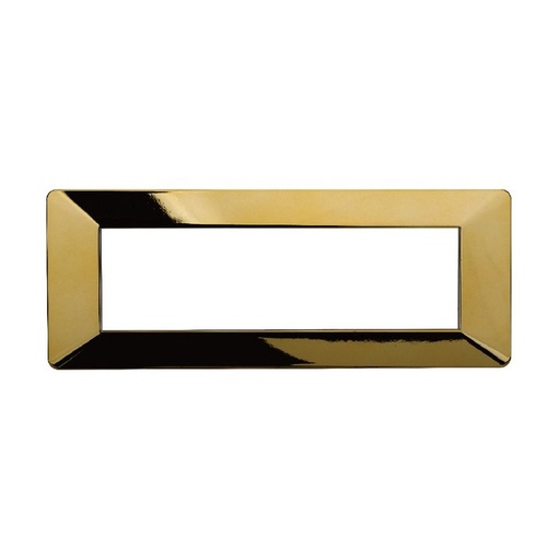 [EV83712] Placca Plastica Serie Starlight 7P Colore Oro Lucido Compatibile Con Vimar Plana