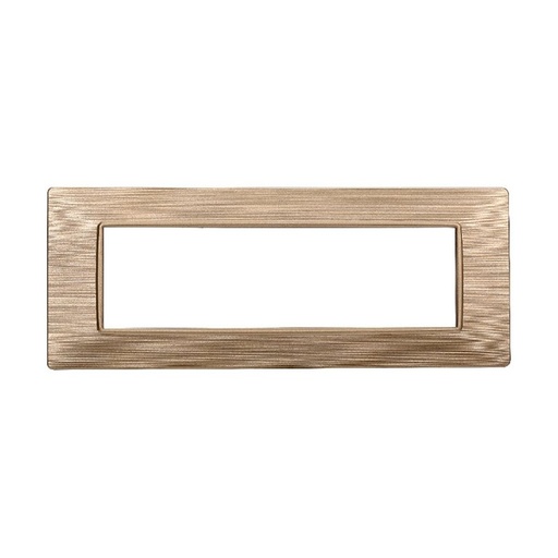 [EV85611] ETTROIT Placca Plastica Serie Starlight 7P Colore Oro Satinato Compatibile Con Vimar Plana