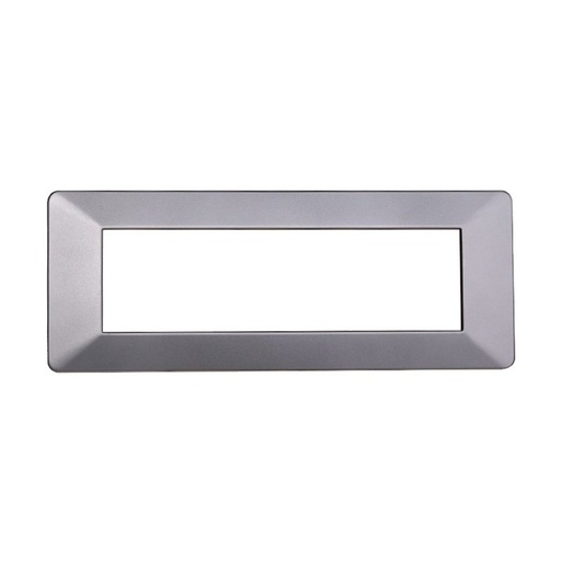 [EV83706] ETTROIT Placca Plastica Serie Starlight 7P Colore Silver Compatibile Con Vimar Plana