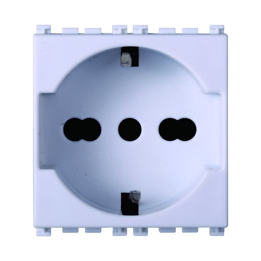 [VA2102B] ETTROIT Presa Schuko 2P+T 16A Colore Bianco Compatibile Con Vimar Arke