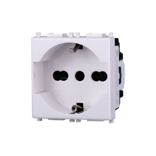 [EV2102] ETTROIT Presa Schuko 2P+T 16A Colore BIANCO Compatibile Con Vimar Plana