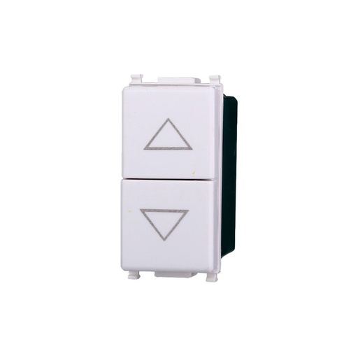 [EV1202] ETTROIT Pulsante Interbloccato Doppio Saliscendi 1P+1P 10A Colore BIANCO Compatibile Con Vimar Plana