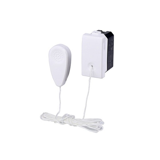 [EV1101] ETTROIT Pulsante Tirante Con Corda 1P 10A Colore BIANCO Compatibile Con Vimar Plana