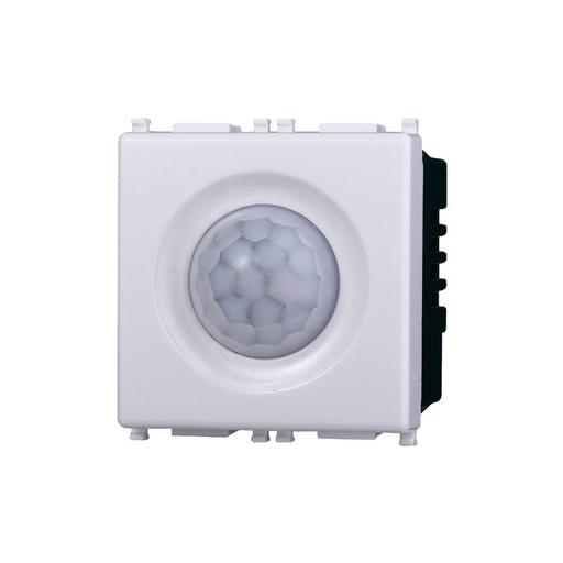 [EV1801] Sensore Movimento PIR Timer 2P 2M Colore BIANCO Compatibile Con Vimar Plana