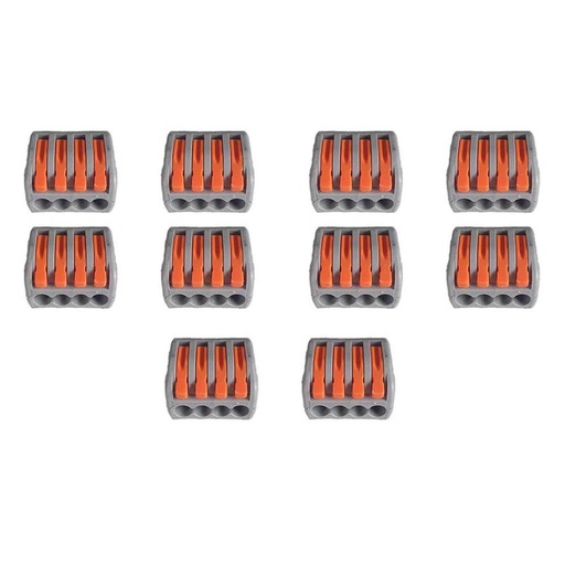 [XY1114X] 10 Morsetti a Molla 4P Connettori Terminali Riutilizzabili Per Cavi Elettrici