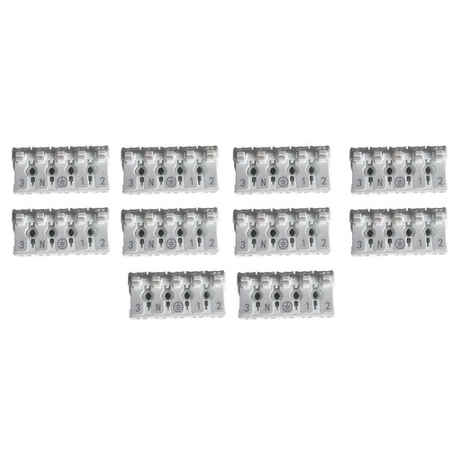 [XY2025X] 10 Morsetti a Molla Rapidi 5P Doppio Click Bianco per Cavi e Morsettiera a Vite