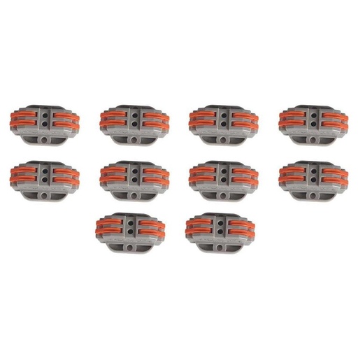 [XY2302X] 10 Morsetti con Base Fissaggio Morsettiera Elettrica Connettore Bilaterale 2P