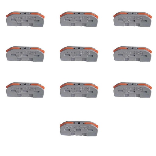 [XY2221X] 10 Morsetti Elettrici Rapidi 1P con Leva Connettori Compatti per Fili Elettrici