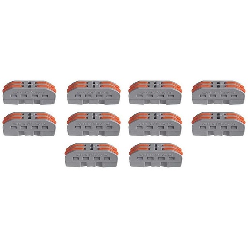 [XY2222X] 10 Morsetti Elettrici Rapidi 2P con Leva Connettori Compatti per Fili Elettrici