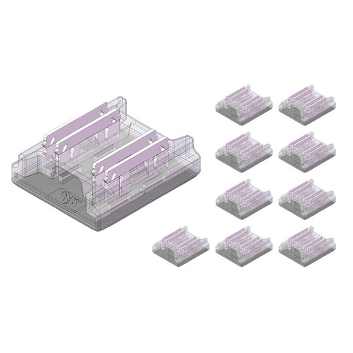 [CL51410] 10 Pezzi Connettore Rapido 4 PIN per Striscia LED COB RGB 10mm Senza Saldatura