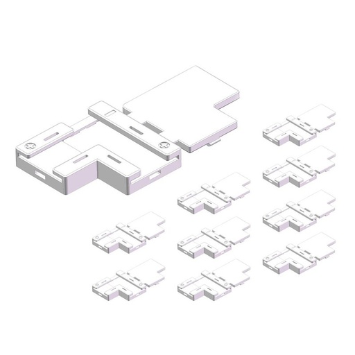 [CL53210] 10 Pezzi Connettore Rapido L per Striscia LED 10mm con Coperchio Curva No Saldatura