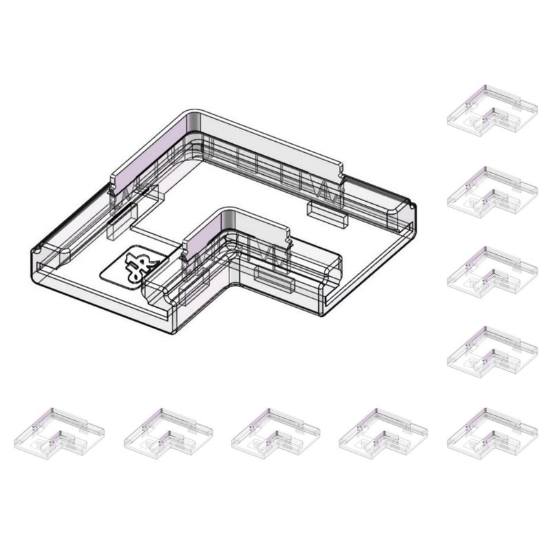 [CL52210] 10 Pezzi Connettore Rapido L 4 in 1 per Striscia LED 10mm Curva Senza Saldatura