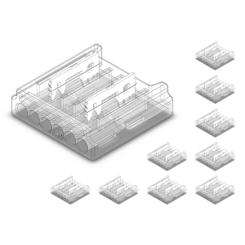 [CL51212] 10 Pezzi Connettore Rapido 12mm Monocolore per Unire Striscia LED Senza Saldatura