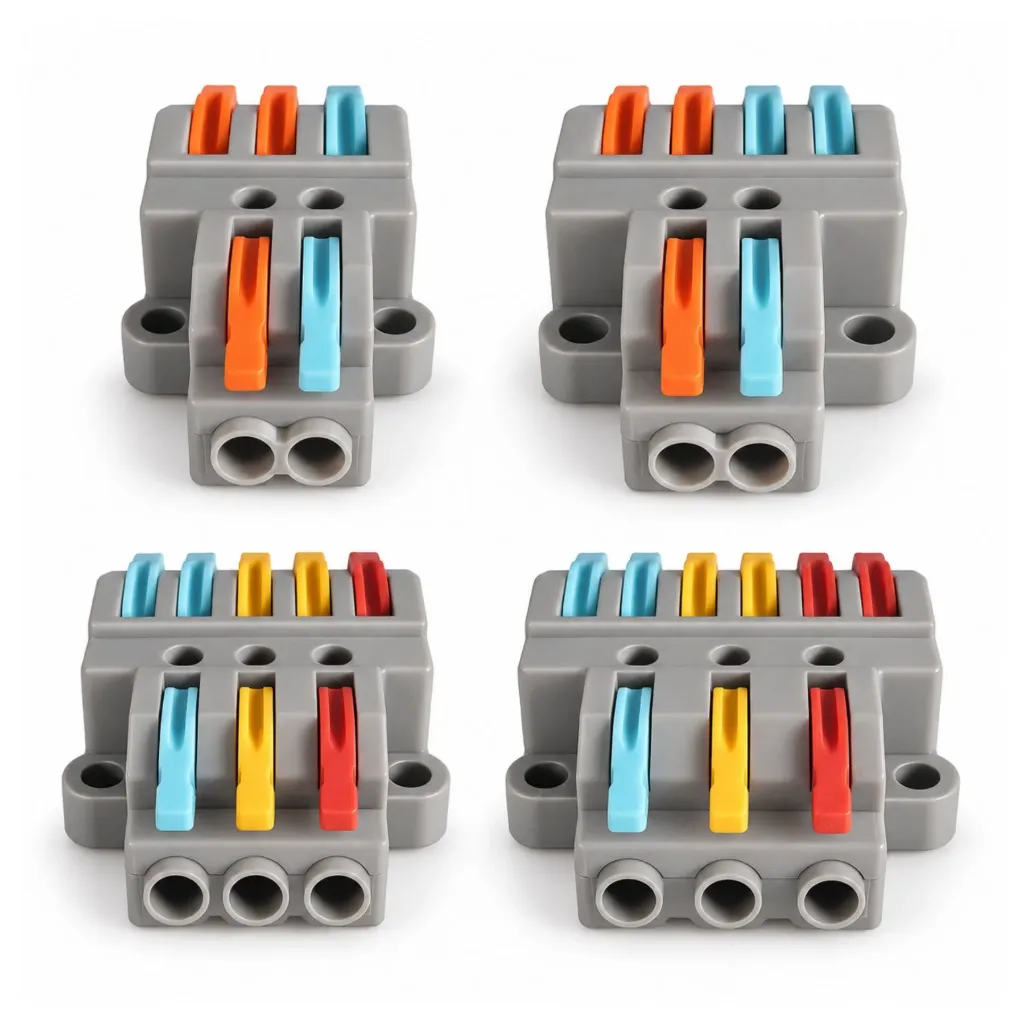 10 Sdoppiatore Elettrico Compatto Connettore Morsetto Elettrico Cavo Connettore 2P-4P 2P-6P 3P-6P 3P-9P
