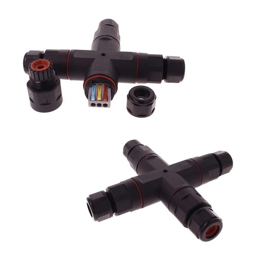 [XY6943D] 2 Connettori Giunta X IP68 Senza Viti 3 Posti per Cavo Elettrico 6 12mm 150x30mm