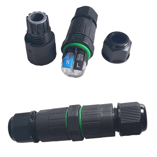 [XY6822D] 2 Connettori Veloce IP68 Forma I Manicotto Collegamento Cavo Esterno 77x20mm