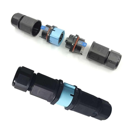 [XY6723D] 2 Connettori Veloce IP68 Forma I Manicotto Collegamento Cavo Esterno 3P 121x30mm