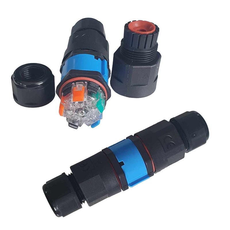 [XY6725D] 2 Connettori Veloce IP68 Forma I Manicotto Collegamento Cavo Esterno 5P 112x30mm